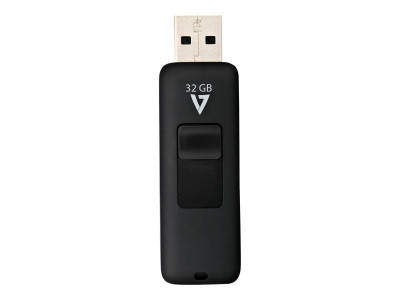 V7 : 32GB FLASH drive USB 2.0 BLACK RETRACTABLE CONNECTOR RTL