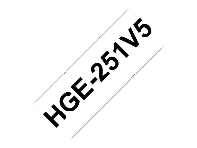 Brother HGE-251 ruban laminé P-Touch 24mm 5PC Noir sur Blanc