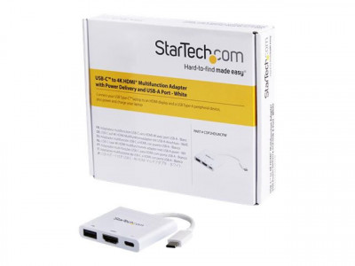 Startech : ADAPTATEUR USB TYPE-C VERS HDMI 4K avec POWER DELIVERY - BLANC