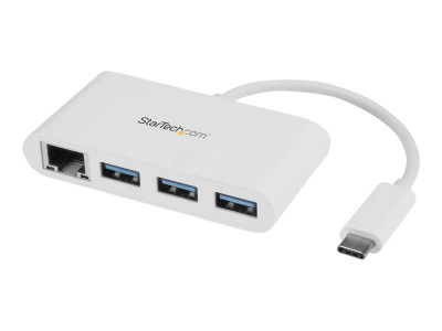 Startech : HUB USB 3.0 A 3 PORTS avec GIGABIT ETHERNET - USB-C - BLANC