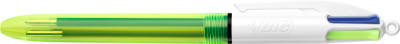 BIC Stylo à bille rétractable 4 couleurs Fluo