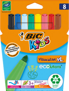 BIC KIDS Feutre Visacolor XL ecolutions, étui en carton de