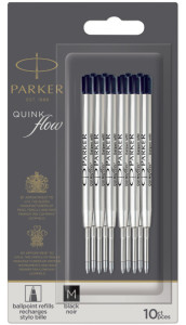 PARKER Recharge pour stylo QUINKflow, F, bleu, blister
