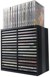 Fellowes Rack CD/DVD Spring, noir, pour 30 CD en boîte Jewel