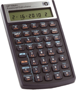 HP Calculatrice financière HP 10bII+, fonctionne par piles
