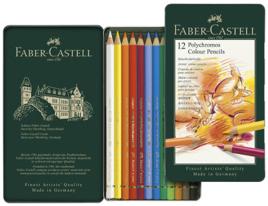 FABER-CASTELL Crayons de couleur POLYCHROMOS, étui en métal