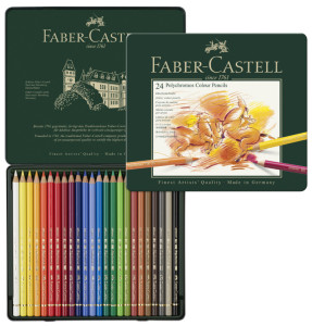 FABER-CASTELL Crayons de couleur POLYCHROMOS, étui en métal