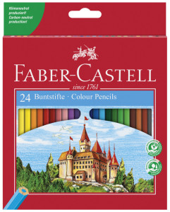FABER-CASTELL Crayons de couleur hexagonaux CASTLE étui en