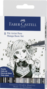 FABER-CASTELL Feutre PITT artist pen, kit Manga Basic