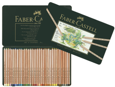 FABER-CASTELL Crayons de couleur PITT PASTELL, étui de 12 en
