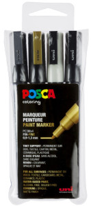 uni-ball Marqueur à pigment POSCA PC-3M, étui de 8, pastel