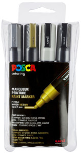 POSCA Marqueur à pigment PC-5M, étui de 8, couleurs froides