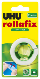UHU Ruban adhésif rollafix invisible, 19 mm x 25 m