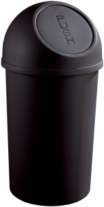 helit poubelle à clapet, 45 litres, noire, ronde, en PP