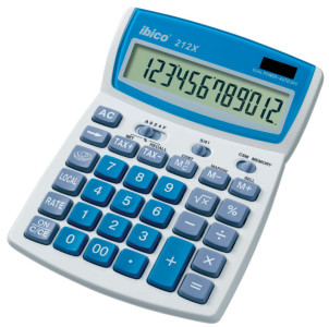 ibico Calculatrice de bureau 212X, écran LCD à 12 chiffres