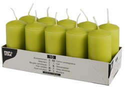 PAPSTAR Bougie cylindrique 40 mm vert kiwi en pack de 10