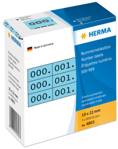 HERMA étiquettes numéros 0-999, 10 x 22 mm, noir,
