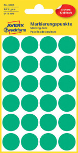 AVERY Zweckform pastilles de couleur, diamètre 8 mm, vertes