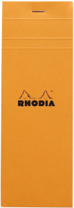 RHODIA Bloc agrafé No. 8, 74 x 210 mm, quadrillé 5x5, orange