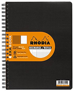 RHODIA Cahier rechange pour EXABOOK, A4+, quadrillé 5x5, noi