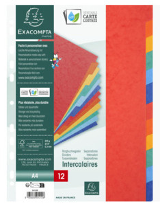 EXACOMPTA Intercalaires en carton, A4, 8 positions