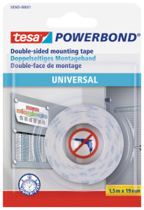 tesa Powerbond Double-face de montage Universal,19 mm x 1,5m