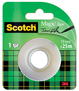 3M Scotch Ruban adhésif Magic 810, invisible, 25 mm x 66 m
