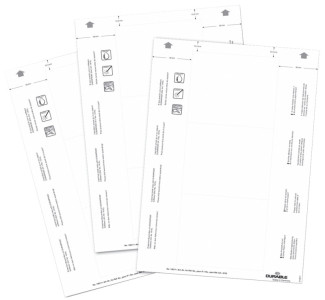 DURABLE planches d'impression pour badges, 30 x 60 mm, blanc