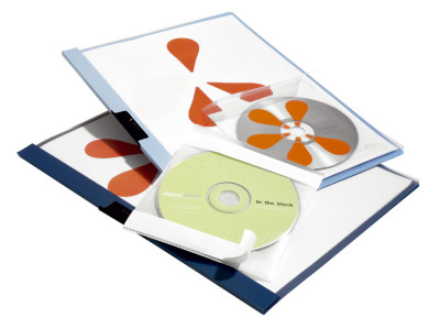 DURABLE pochettes autoadhésives pour CD/DVD FIX, en PP,