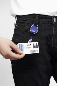 DURABLE Porte-badge avec jojo, oval, bleu