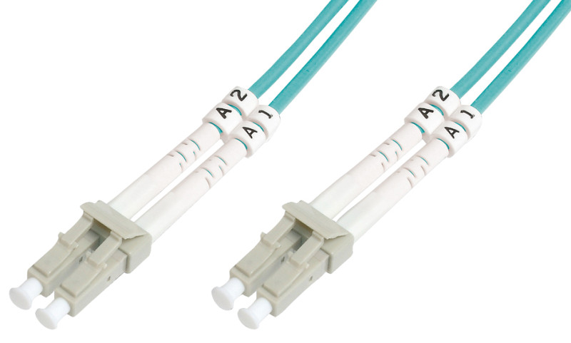 DIGITUS Cable patch à fibres optiques, OM3, fiche LC - fiche