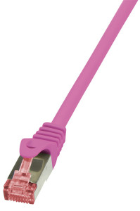 LogiLink Câble patch, Cat. 6, S/FTP,  1,5 m, rose