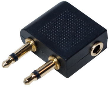 LogiLink Adaptateur audio pour avion, 2 x jack mâle 3,5 mm