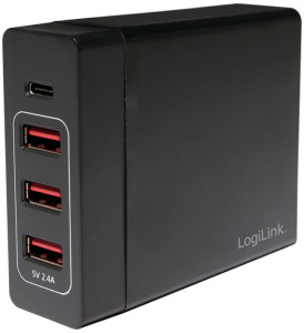 LogiLink boîtier de chagement USB, 4 ports, 65 watt, noir