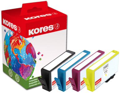 Kores Multi-Pack encre G1717KIT remplace hp CD975AE/CD972AE/