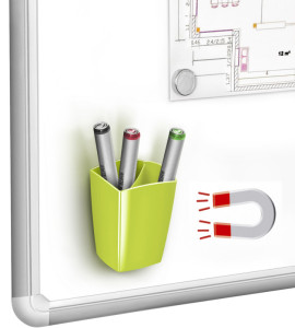 CEP pot à crayons magnétique, 2 compartiments, vert anis