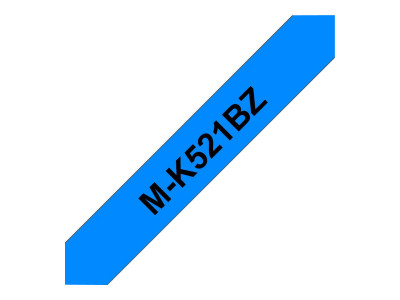 Brother : MK-521BZ PLASTIC LABELLING tape 9MM 8M BLACK ON BLUE NON-LAMIN