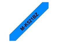 Brother : MK-521BZ PLASTIC LABELLING tape 9MM 8M BLACK ON BLUE NON-LAMIN