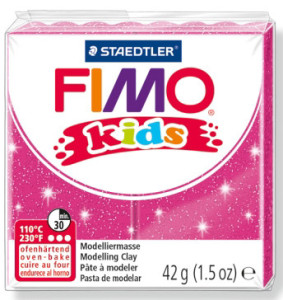 FIMO kids Pâte à modeller, à cuire, bleu paillette, 42 g