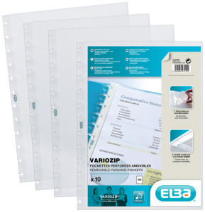 ELBA Pochettes pour protège-documents Vario-Zipp, format A4,
