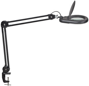 MAUL Lampe loupe LED MAULviso, avec pince, noir
