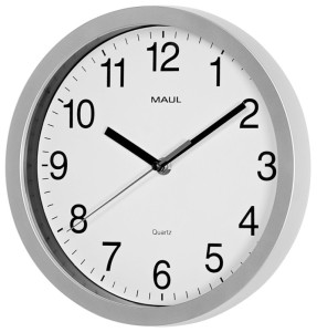 MAUL horloge / horloge radio MAULrun, diamètre: 250 mm, argent