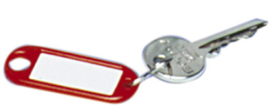 WEDO porte-clés avec anneau, diamètre: 18 mm, blanc