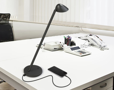 UNiLUX Lampe de bureau LED JACK, noir, avec connexion USB
