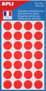 Agipa Etiquettes de couleur, diamètre: 15 mm, rond, assorti