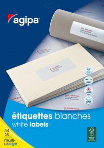 agipa Etiquettes multi-usage, 50 x 20 mm, blanches