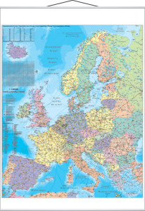 FRANKEN carte de l'Europe, laminé, 970 x 1.370 mm,