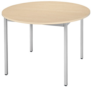 SODEMATUB Table universelle 80ROMA, rond, 800mm,merisier/alu