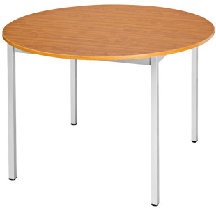 SODEMATUB Table universelle 80ROMA, rond, 800mm,merisier/alu