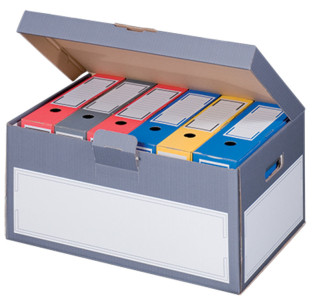 smartboxpro Boîte d'archives à couvercle, gris